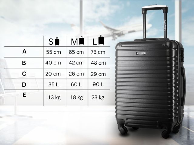 Zagatto.pl - Czarna walizka kabinowa na kółkach 55x40x20