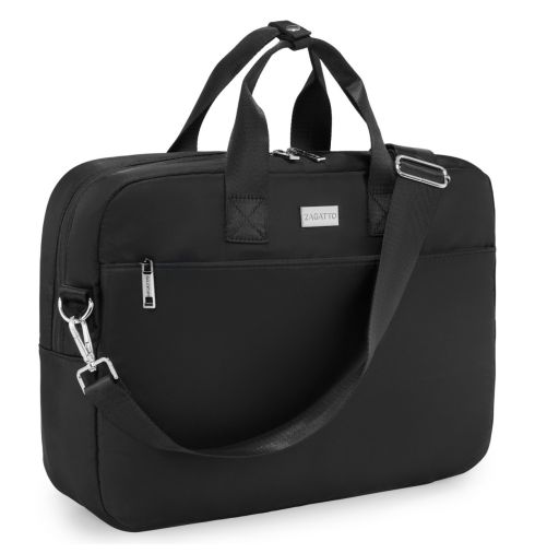 Czarna torba na laptopa 15,6" z uchwytem na walizkę Leo