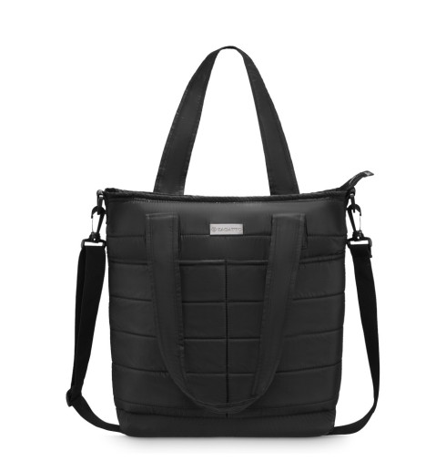 Czarna pikowana torebka damska z paskiem na ramię ZG838 - miniatura