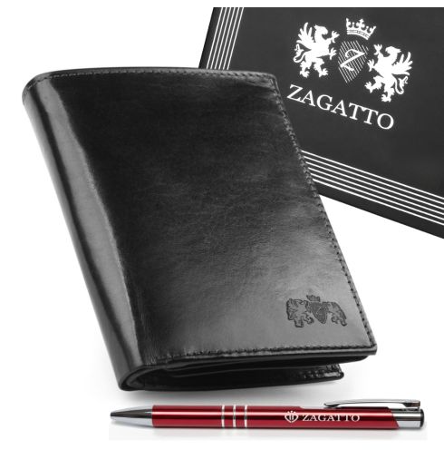 Portfel męski skórzany pionowy ZG-001-BAR-2 RFID Secure - miniatura