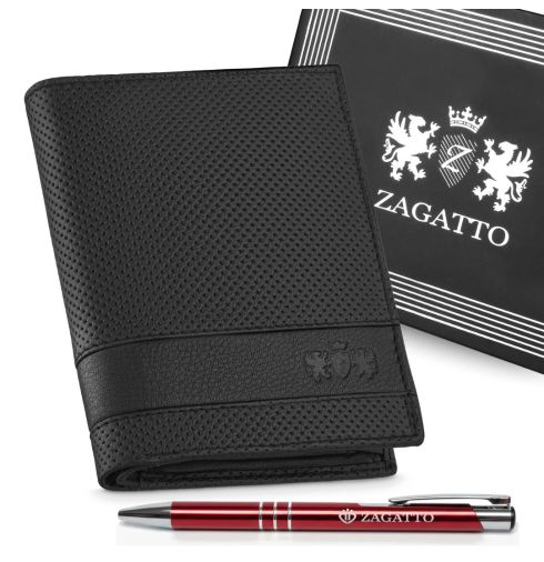 Portfel męski skórzany pionowy ZG-N4-F12 RFID Secure - miniatura