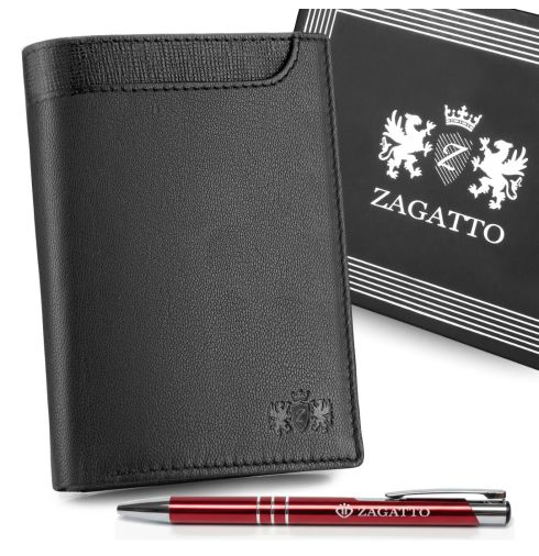 Portfel męski skórzany pionowy Zagatto ZG-N4-F13 RFID Secure - miniatura