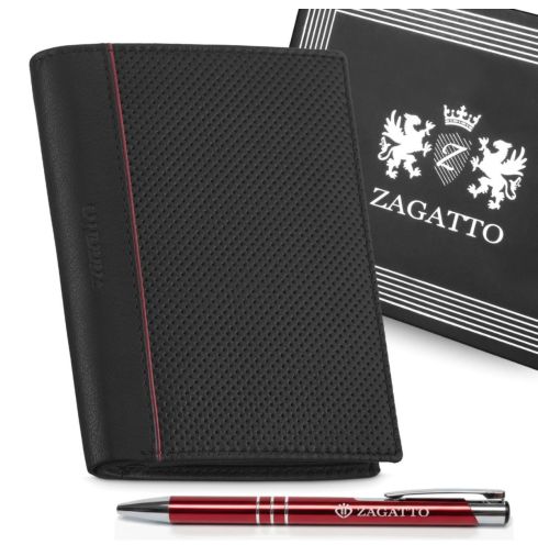 Portfel męski skórzany pionowy ZG-N4-F14 RFID Secure - miniatura