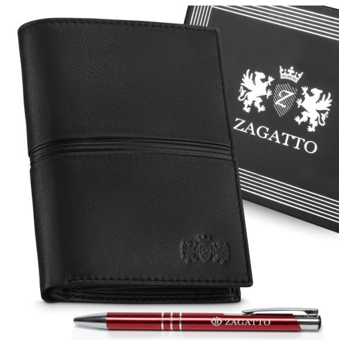 Portfel męski skórzany pionowy ZG-N4-F15 RFID Secure - miniatura