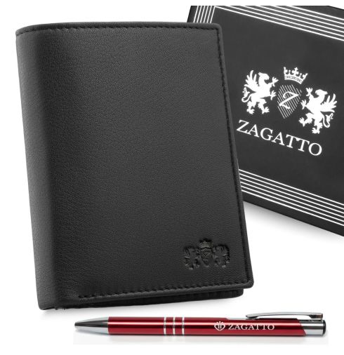 Portfel męski skórzany pionowy ZG-N4-F2 RFID Secure - miniatura