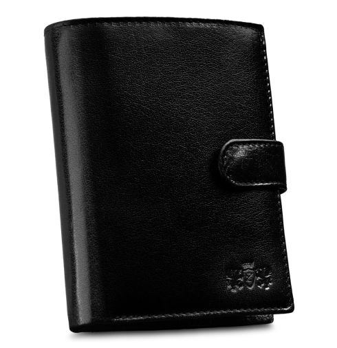 Portfel na dokumenty RFID Secure pionowy skórzany męski Korona