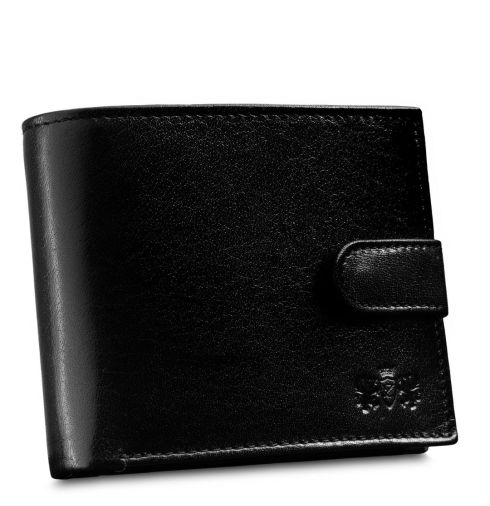 Męski portfel RFID Secure poziomy skórzany czarny Peso