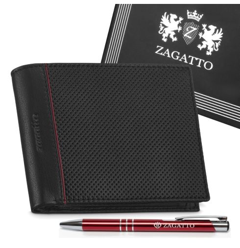 Portfel męski skórzany czarny Zagatto ZG-N992-F14 RFID Secure - miniatura