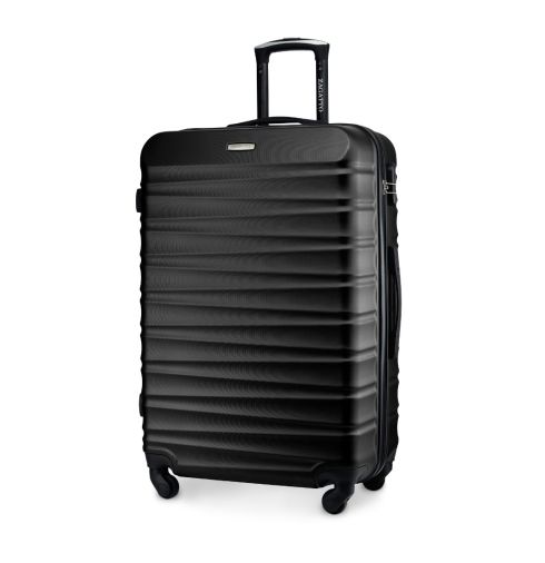 Duża walizka na kółkach, 75x48x29, czarna, ZG501 ABS A Black