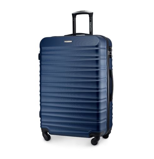 Duża walizka na kółkach, 75x48x29, granatowa, ZG501 ABS A D.Blue