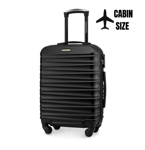 Walizka kabinowa na kółkach 55x40x20, czarna, ZG501 ABS C Black