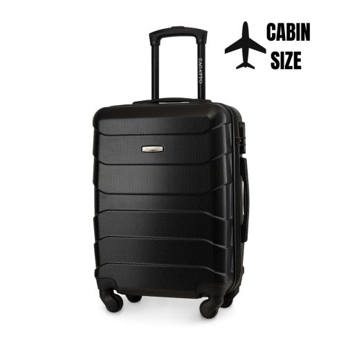 Walizka kabinowa na kółkach 55x40x20, czarna, ZG502 ABS C Black