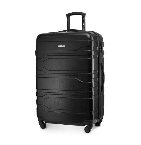 Duża walizka na kółkach, 75x48x29, czarna, ZG503 ABS A Black