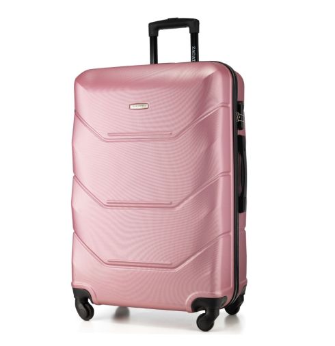 Duża walizka na kółkach, 75x48x29, jasnoróżowa, ZG504 A Ball Pink