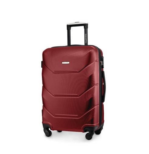 Średnia walizka na kółkach, 65x42x26, ciemnoczerwona, ZG504 ABS B D.red