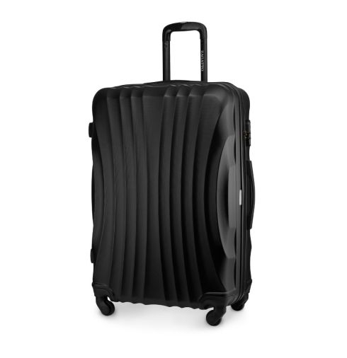 Duża walizka na kółkach, 75x48x29, czarna, ZG505 ABS A Black