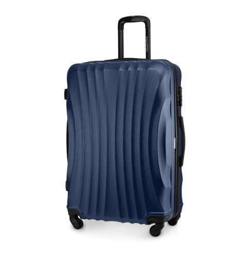 Duża walizka na kółkach, 75x48x29, granatowa, ZG505 ABS A D.blue