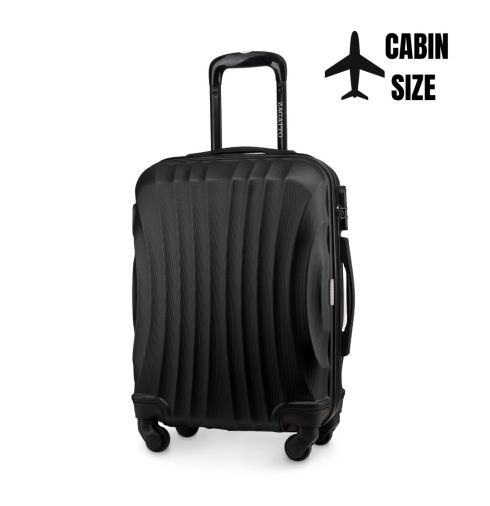 Walizka kabinowa na kółkach 55x40x20, czarna, ZG505 ABS C Black