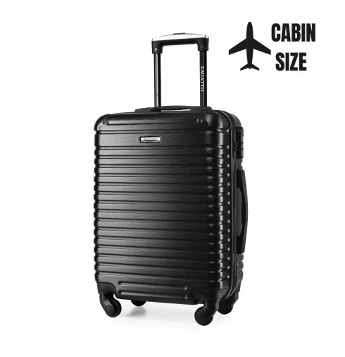Walizka kabinowa na kółkach 55x40x20, czarna, ZG506 ABS C Black