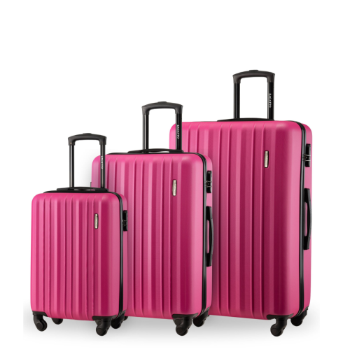 Zestaw 3 walizek podróżnych: mała, średnia, duża, różowy, ZG509 ABC Fresh Rose