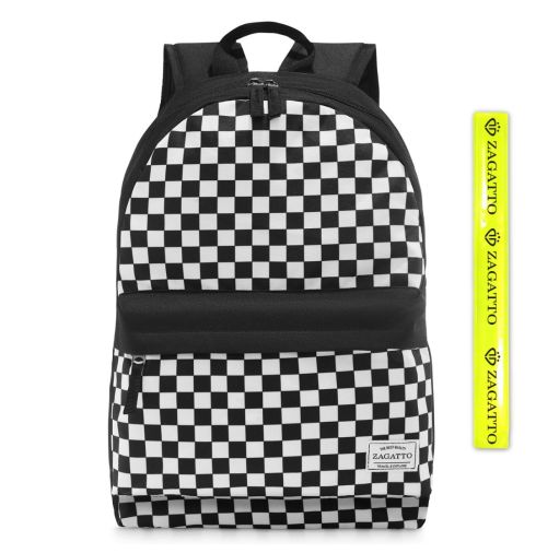 Plecak szkolny w czarno-białą szachownicę Zagatto ZG765 - 20L - miniatura