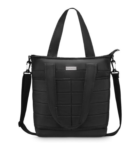 Czarna torebka damska shopper z paskiem na ramię ZG839 - miniatura