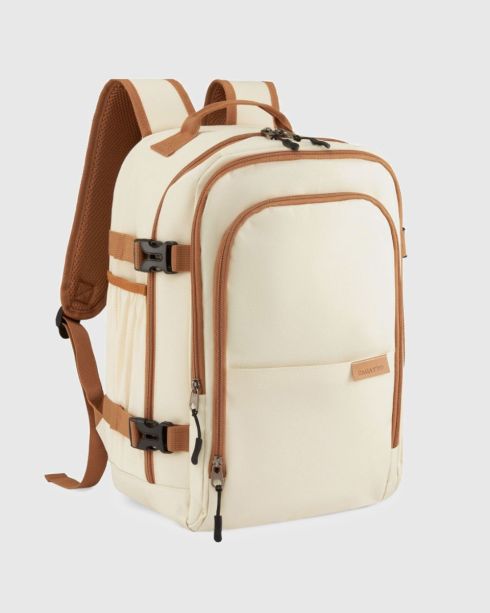 Beżowy plecak podróżny 40x25x20, poliester, nylon, Zagatto