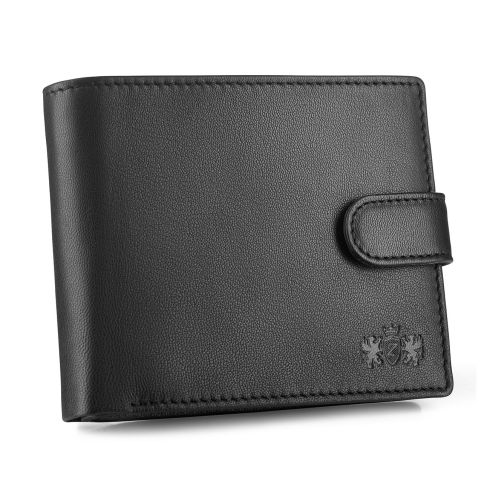 Portfel męski skórzany, poziomy, zapinany na zatrzask ZG-N992L-F2 RFID Secure