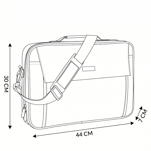 Torba na laptopa 17,3", czarna, usztywniana ZG786
