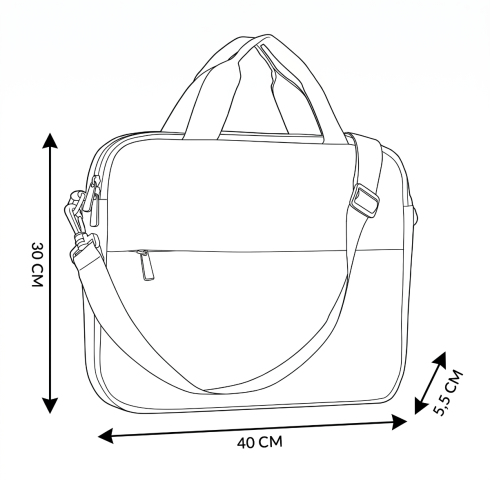 Czarna torba na laptopa 15,6" dwukomorowa