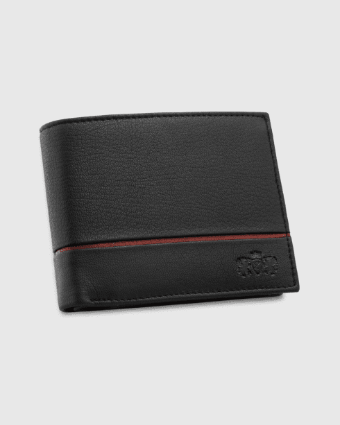Czarny portfel męski poziomy ze skóry naturalnej z ochroną RFID Secure, Zagatto