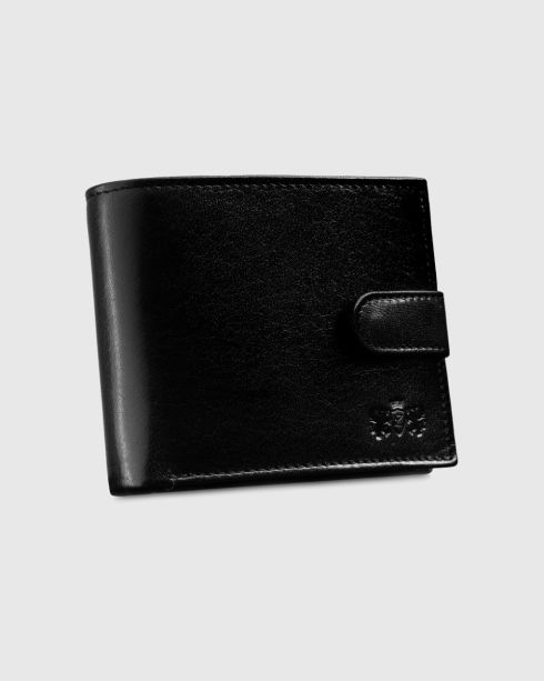 Męski portfel RFID Secure poziomy skórzany czarny