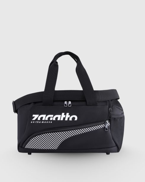 Czarna torba sportowa na siłownię, poliester i nylon, Zagatto