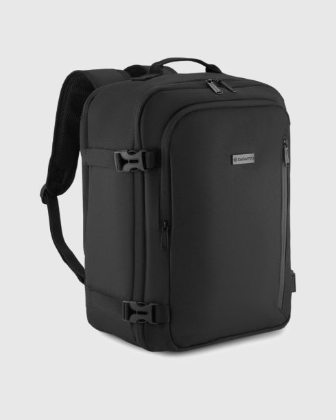 Czarny plecak do samolotu 40x30x20, poliester i nylon, Zagatto