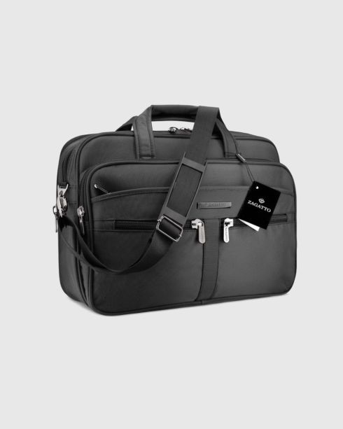 Czarna torba na laptopa 15,6 cala na dokumenty, poliester, nylon, Zagatto