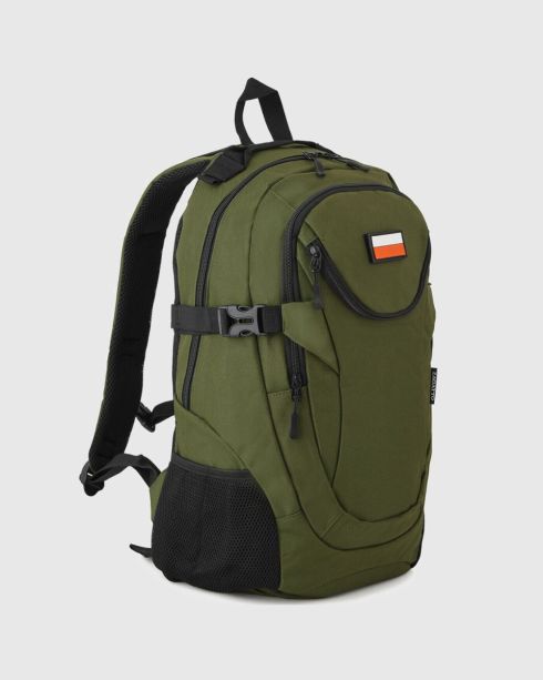 Zielony plecak taktyczny z miejscem na laptopa, poliester i nylon