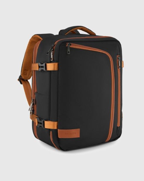 Czarny plecak do samolotu 40x30x20, poliester i nylon, Zagatto