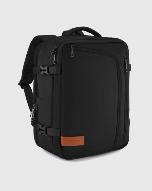 Czarny plecak do samolotu 40x30x20, poliester i nylon, Zagatto