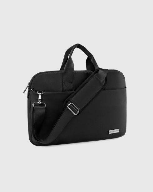 Czarna torba na laptopa 15,6 cala z uchwytem na walizkę, poliester i nylon, Zagatto