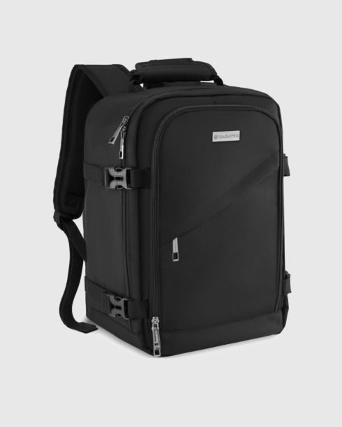 Czarny plecak do samolotu 40x30x20, poliester i nylon, Zagatto