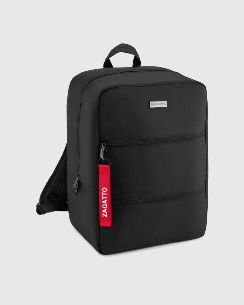 Czarny plecak do samolotu 40x30x20, poliester i nylon, Zagatto