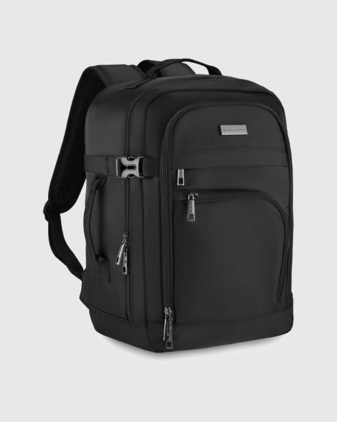 Czarny plecak do samolotu 40x30x20, poliester i nylon, Zagatto