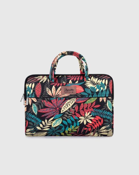 Wielokolorowa damska torba na laptopa 14,1 cala w kwiaty, poliester i nylon