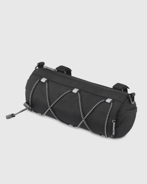 Czarna sakwa rowerowa na kierownicę tuba, poliester i Cordura, Zagatto