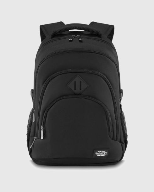 Czarny plecak z miejscem na laptopa, poliester i nylon, Zagatto – zdjęcie 2