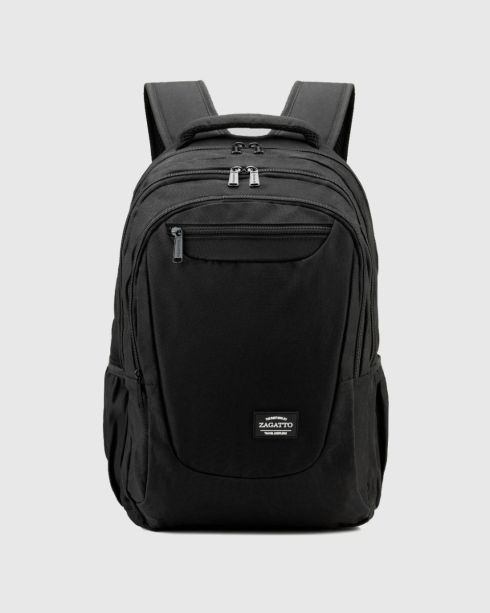 Czarny plecak z miejscem na laptopa poliester nylon, Zagatto – zdjęcie 2