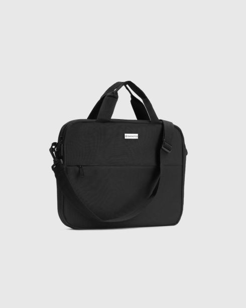 Czarna torba na laptopa 15,6 cala dwukomorowa, nylon, Zagatto