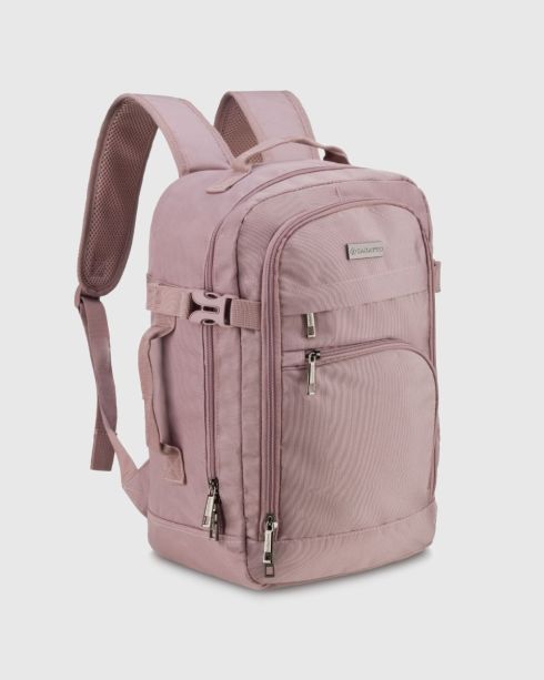 Różowy plecak podróżny 40x20x25, poliester, Zagatto