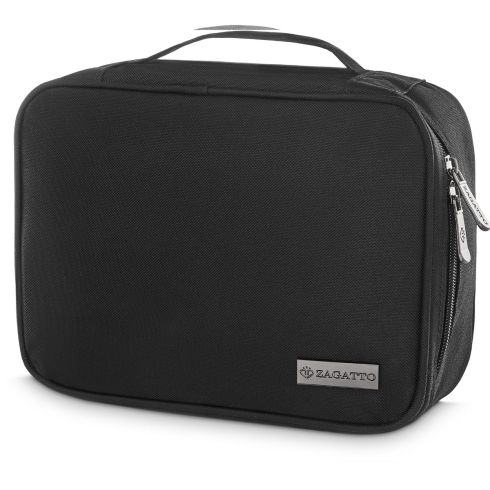 Czarny organizer na kable i akcesoria elektroniczne, poliester i nylon, Zagatto
