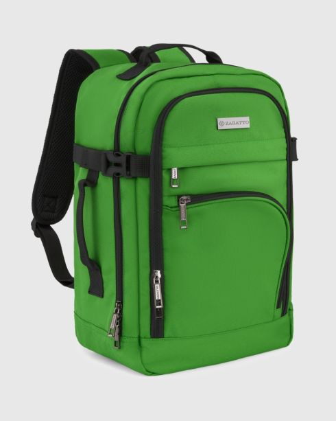 Zielony plecak podróżny do samolotu 40x20x25 cm, poliester, Zagatto